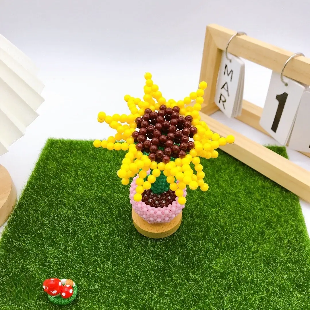 Small Potted Plant Ornament Beaded Home Décor - Image 4