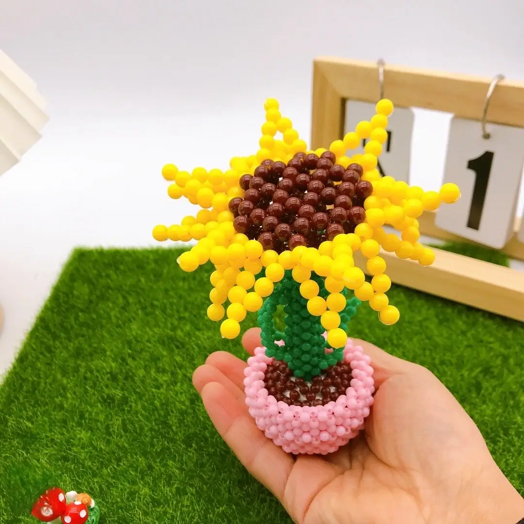 Small Potted Plant Ornament Beaded Home Décor - Image 5