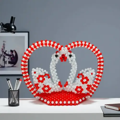 Swan Wedding Ornament Beaded Home Décor 1