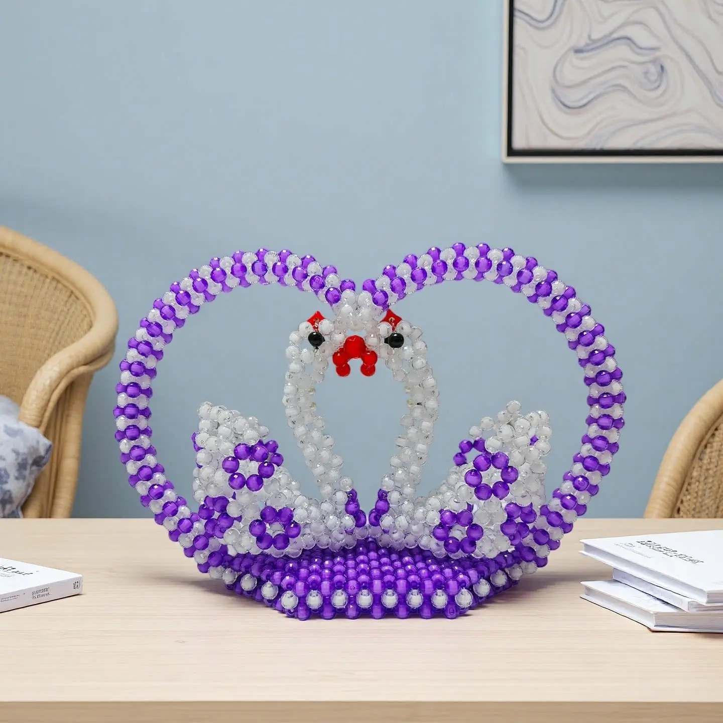 Swan Wedding Ornament Beaded Home Décor - Image 2