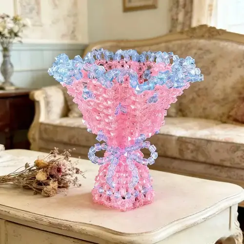 Wedding Bouquet Beaded Flower Vase 1